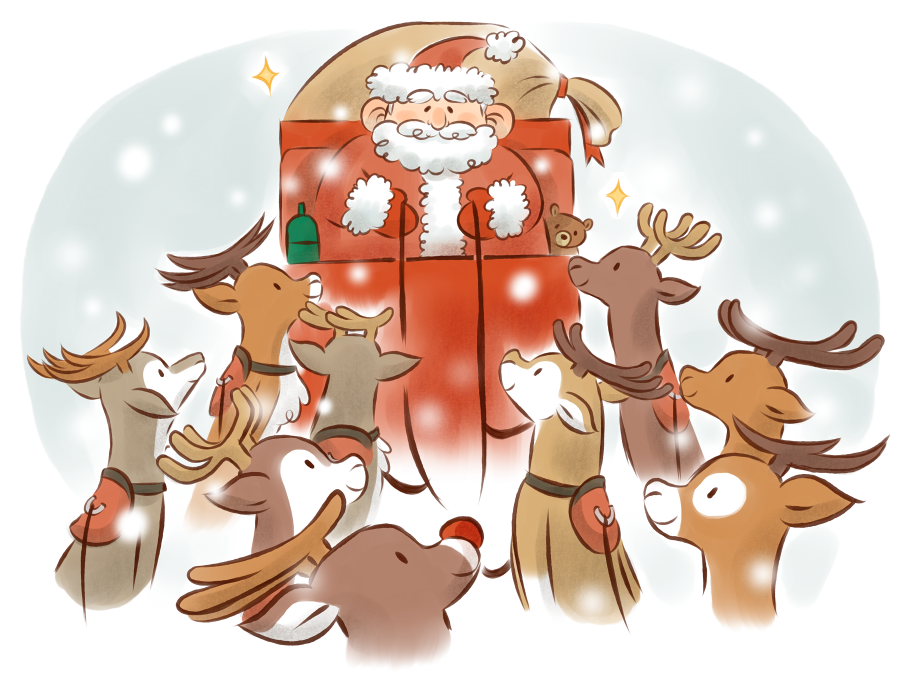 8 tiny reindeer