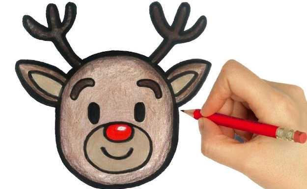 reindeer how to draw face