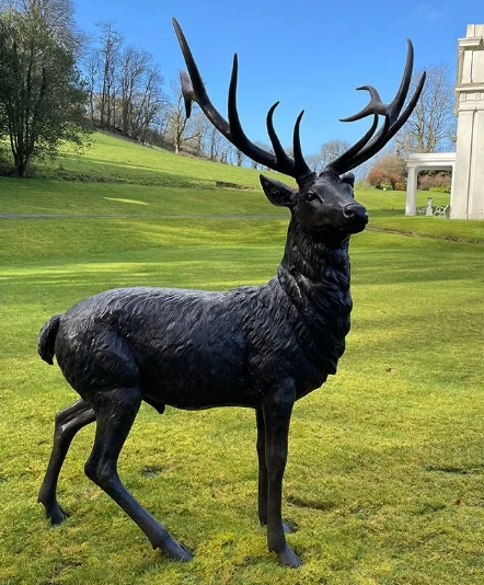 bronze stag garden sculpture