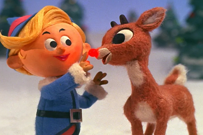 cartoon picture of rudolph the red nosed reindeer