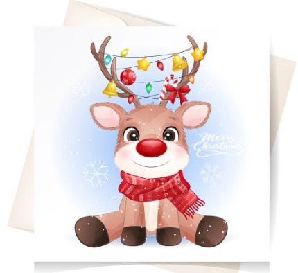 cute reindeer christmas images