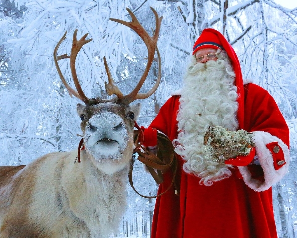 image of santa and reindeer