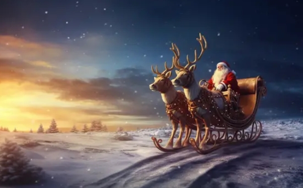 free pictures of santa claus and reindeer