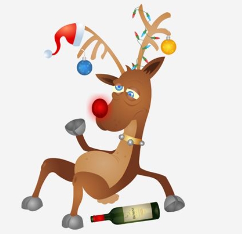 drunk reindeer clipart