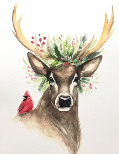 deer christmas picture