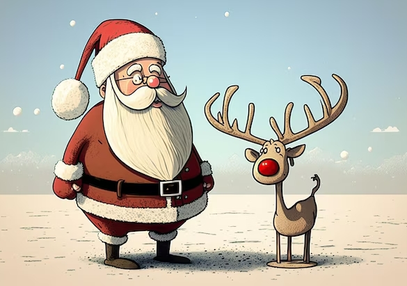 funny santa and reindeer images