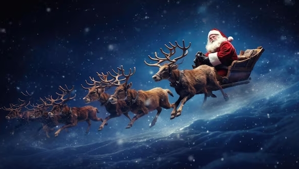 images of santa claus and reindeer