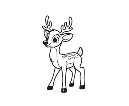 line drawing of reindeer