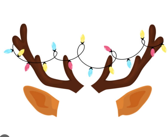 reindeer with lights clipart