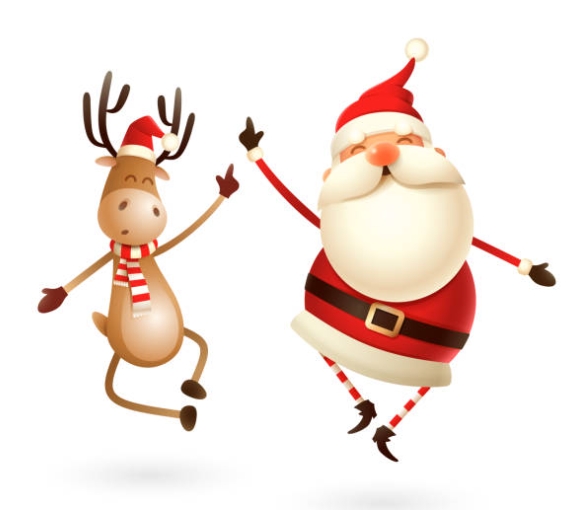 reindeer and santa clipart