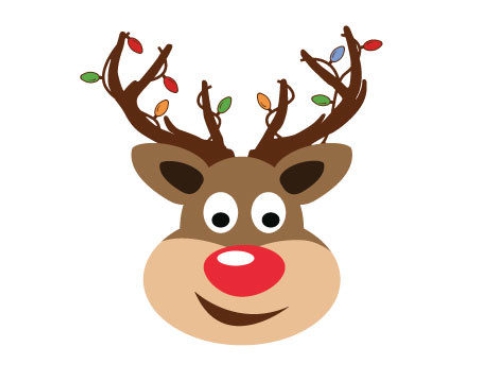 reindeer with christmas lights clipart