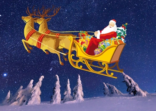 photo of santa and reindeer