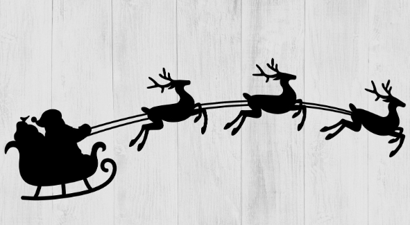 sleigh with reindeer clipart