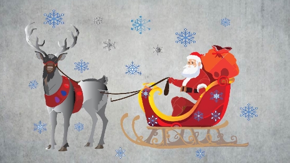 santa claus with reindeer png