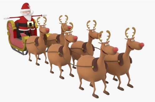 santa and reindeer cartoon images