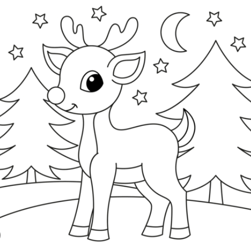 rudolph the red nosed reindeer picture to color