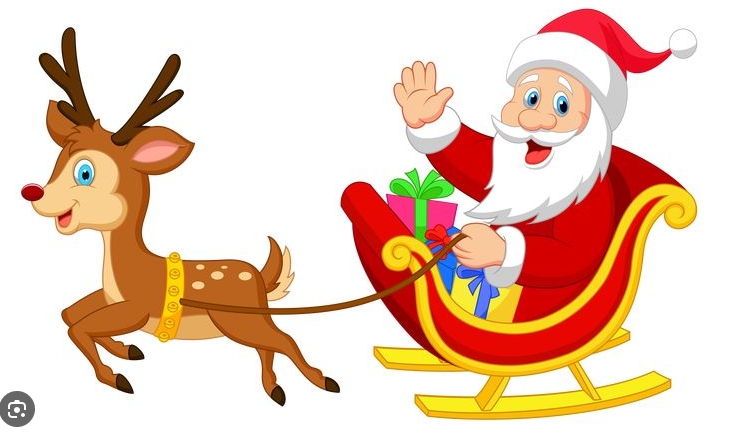 santa claus and reindeer clipart