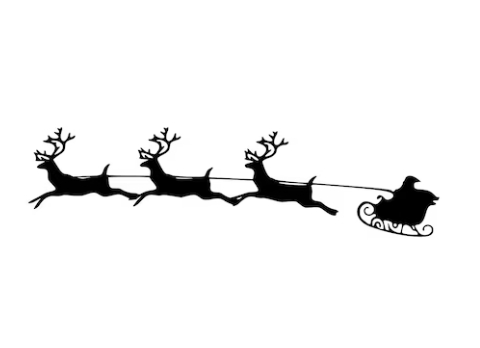 sleigh and reindeer clipart