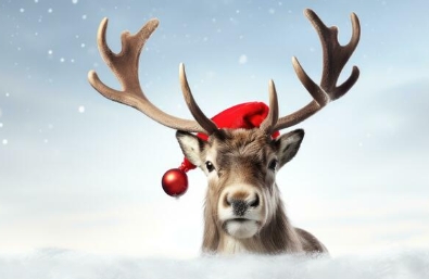 show me a picture of santaʼs reindeer