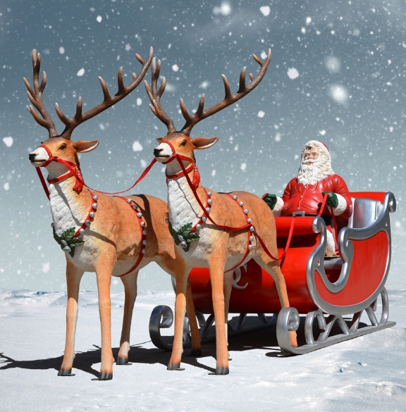 picture santa sleigh and reindeer