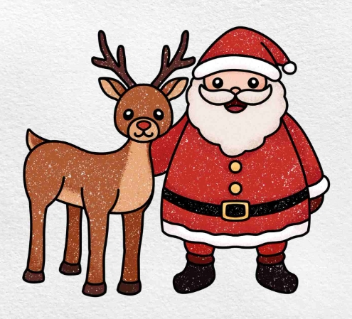 santa claus with deer images