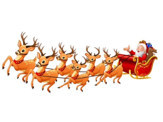 santa and his reindeer clipart