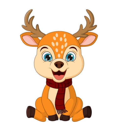 sitting reindeer clipart