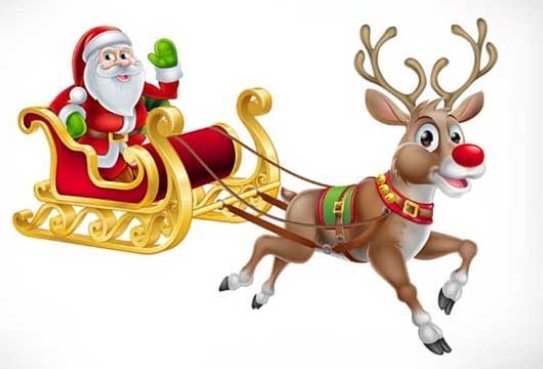 santa with reindeer images