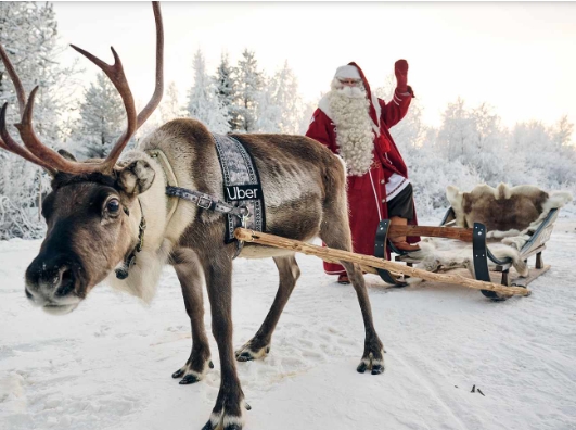 santa in sleigh with reindeer images