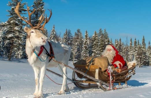 santa claus images with reindeer