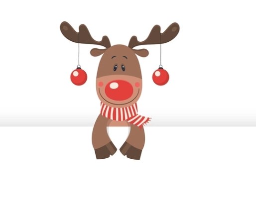 reindeer peeking clipart