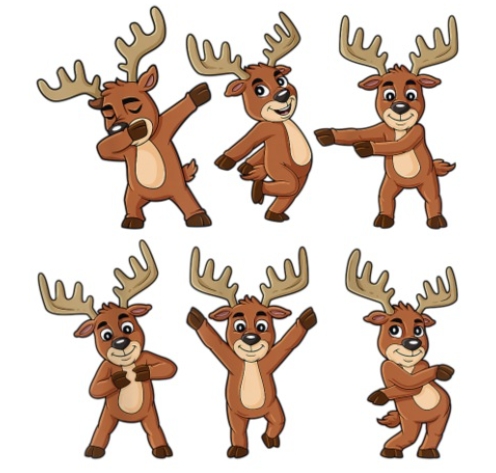 reindeer dancing clipart