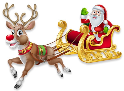 santa and rudolph clipart