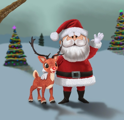 rudolph and santa pictures