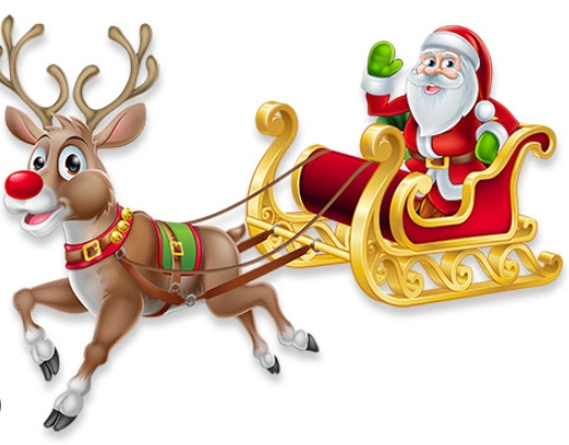 rudolph and santa clipart