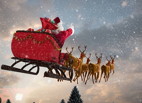 santa claus flying sleigh images