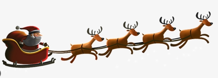 santa sleigh and reindeer png