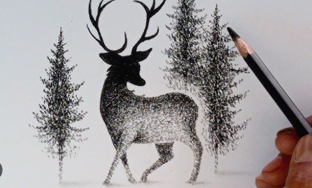 images of reindeer drawing